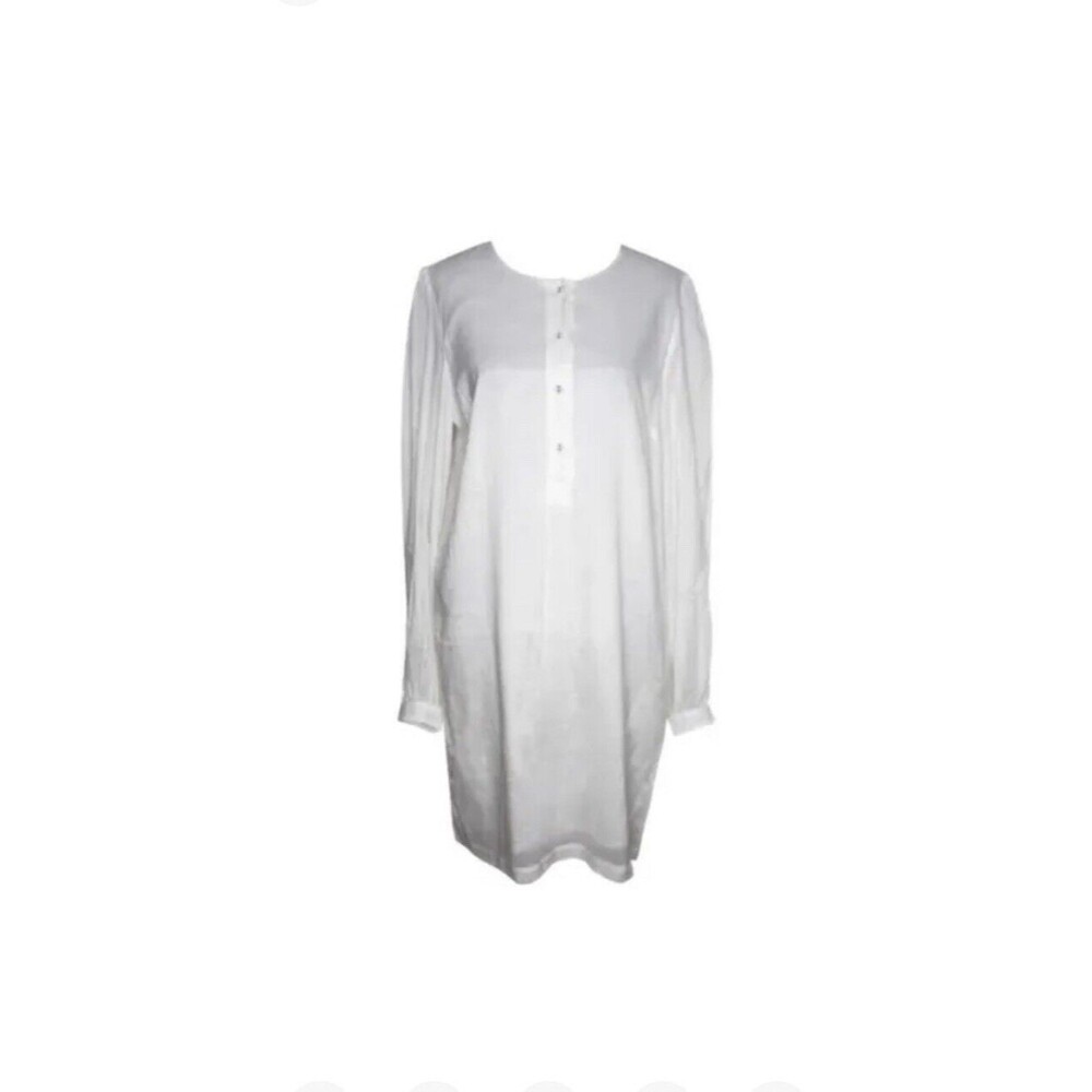 Banana Republic Womens White Long sleeve Knee Length Sheath Dress Sz S Tall